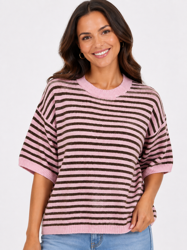 Made in Italy Short Sleeve Stripe Jumper
