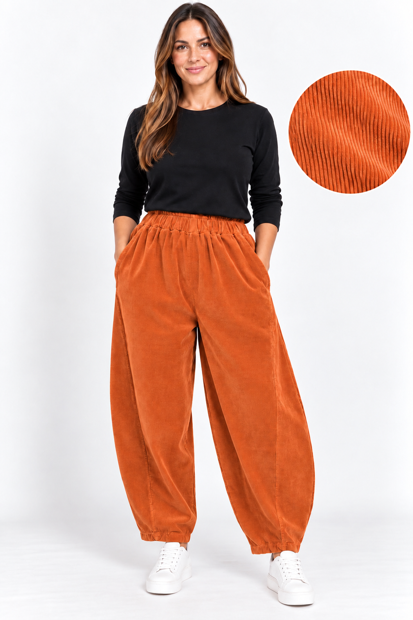 Made in Italy Corduroy Ralaxed Tapered Leg Trouser