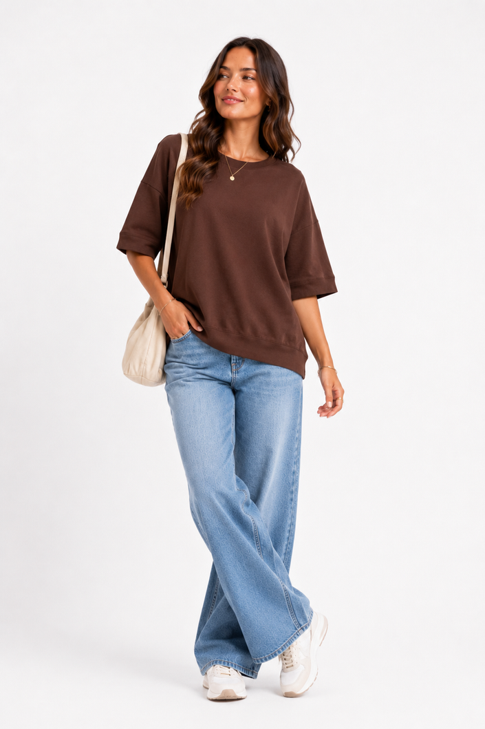 Made in Italy Short Sleeve Sweatshirt Top