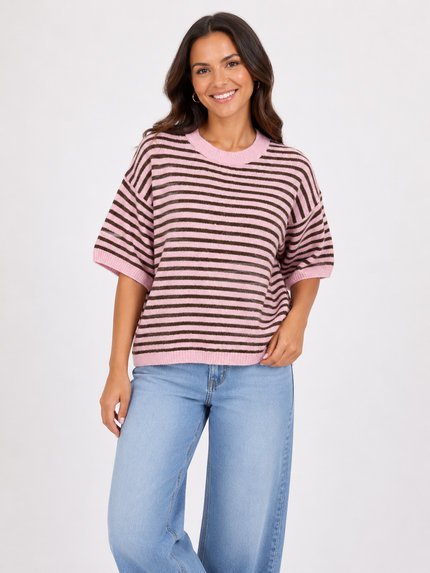 Made in Italy Short Sleeve Stripe Jumper