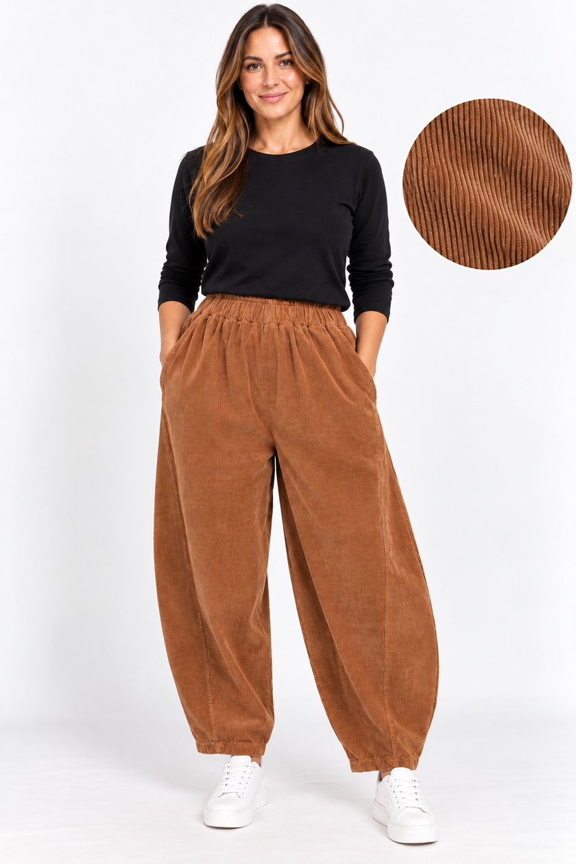 Made in Italy Corduroy Ralaxed Tapered Leg Trouser