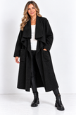 Made in Italy Cosy Textured Pocketed Waterfall Coat