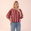 Stripe Bubble Hem Top - Made in Italy