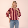 Stripe Bubble Hem Top - Made in Italy