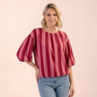 Stripe Bubble Hem Top - Made in Italy