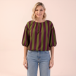 Stripe Bubble Hem Top - Made in Italy