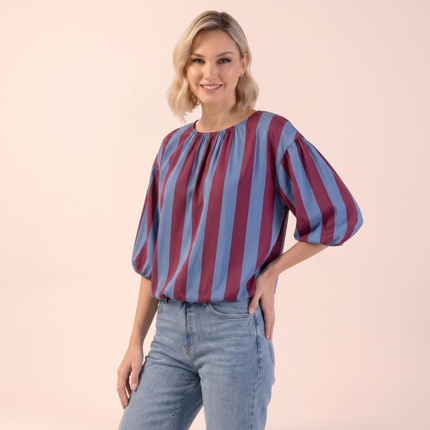 Stripe Bubble Hem Top - Made in Italy