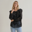 Made in Italy Floral Blouse with Ruffle Sleeves