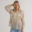 Made in Italy Floral Blouse with Ruffle Sleeves