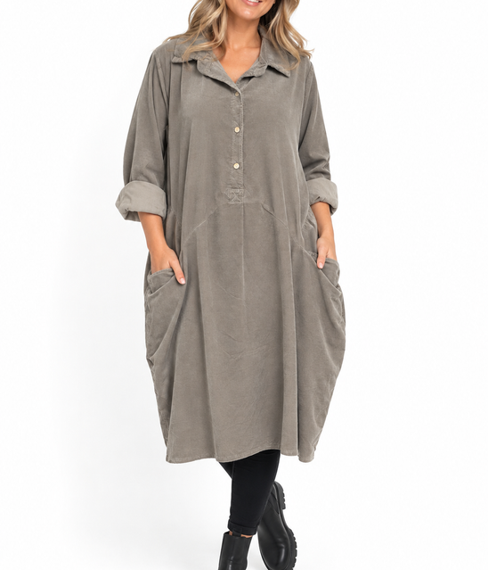 Made in Italy Needlecord Shirt Dress