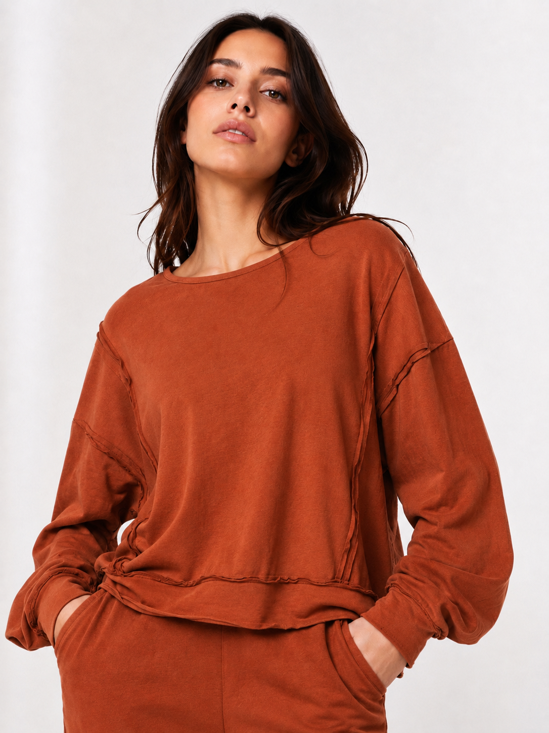 Made in Italy Relaxed Fit Sweatshirt Top