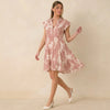 Made in Italy Floral Tiered Smock Dress V-Neck Tunic