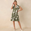 Made in Italy Floral Tiered Smock Dress V-Neck Tunic