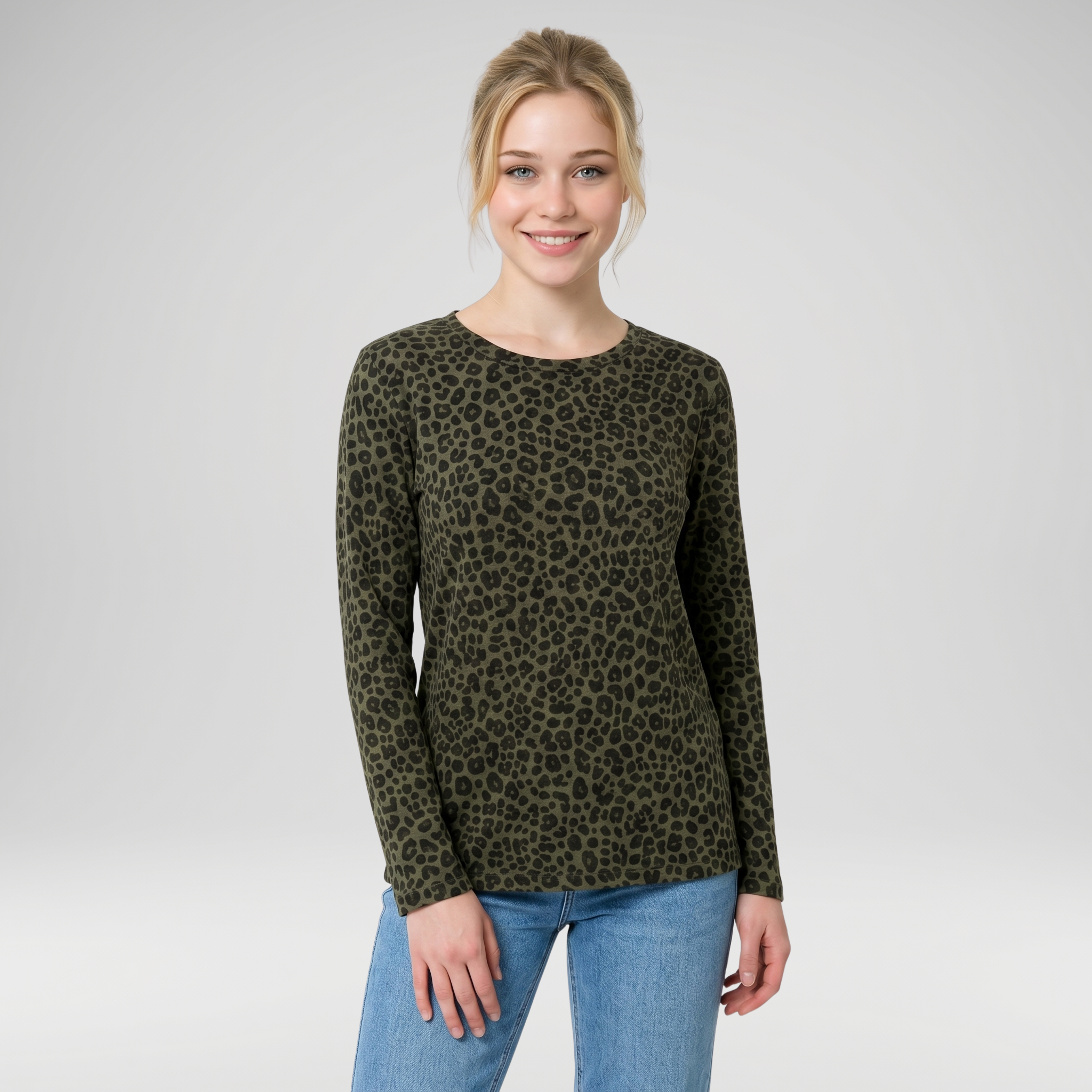 Leopard Print Mesh Layering Top - Made in Italy