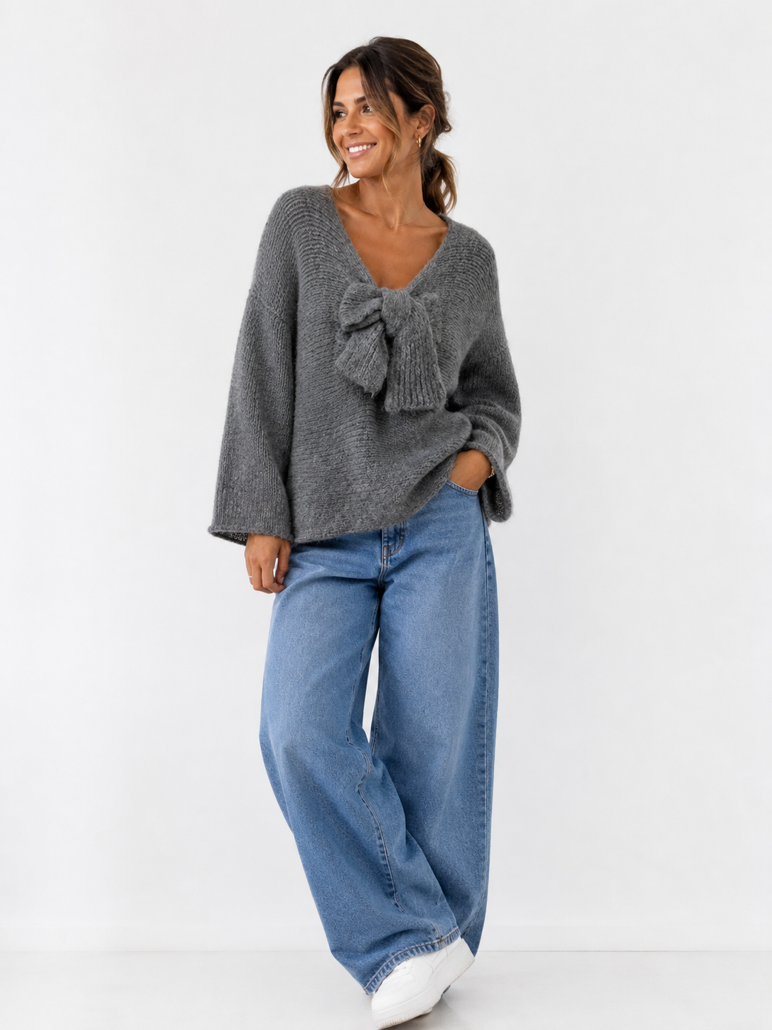 Made in Italy Soft Tie-Front knit Jumper