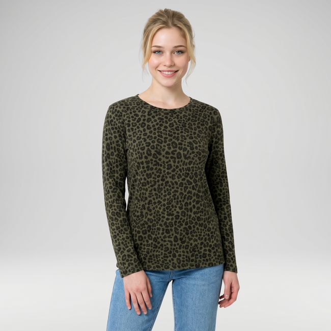 Leopard Print Mesh Layering Top - Made in Italy