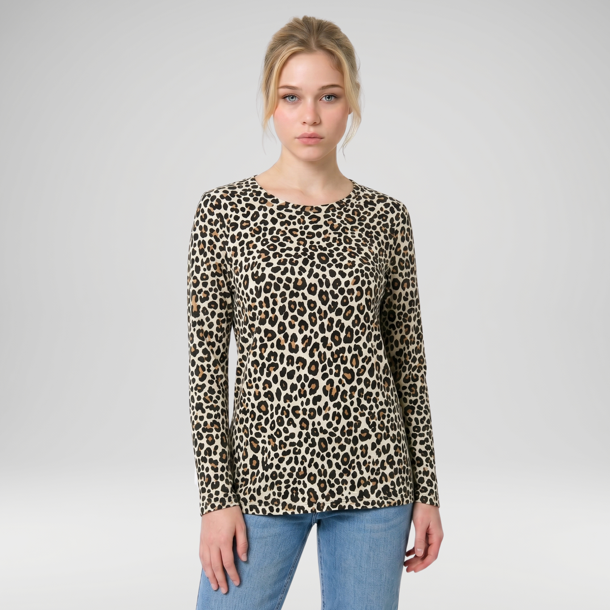 Leopard Print Mesh Layering Top - Made in Italy