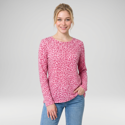 Leopard Print Mesh Layering Top - Made in Italy