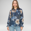 Floral Frill Neck Blouse – Made in Italy