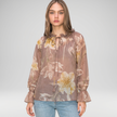 Floral Frill Neck Blouse – Made in Italy