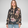 Floral Frill Neck Blouse – Made in Italy