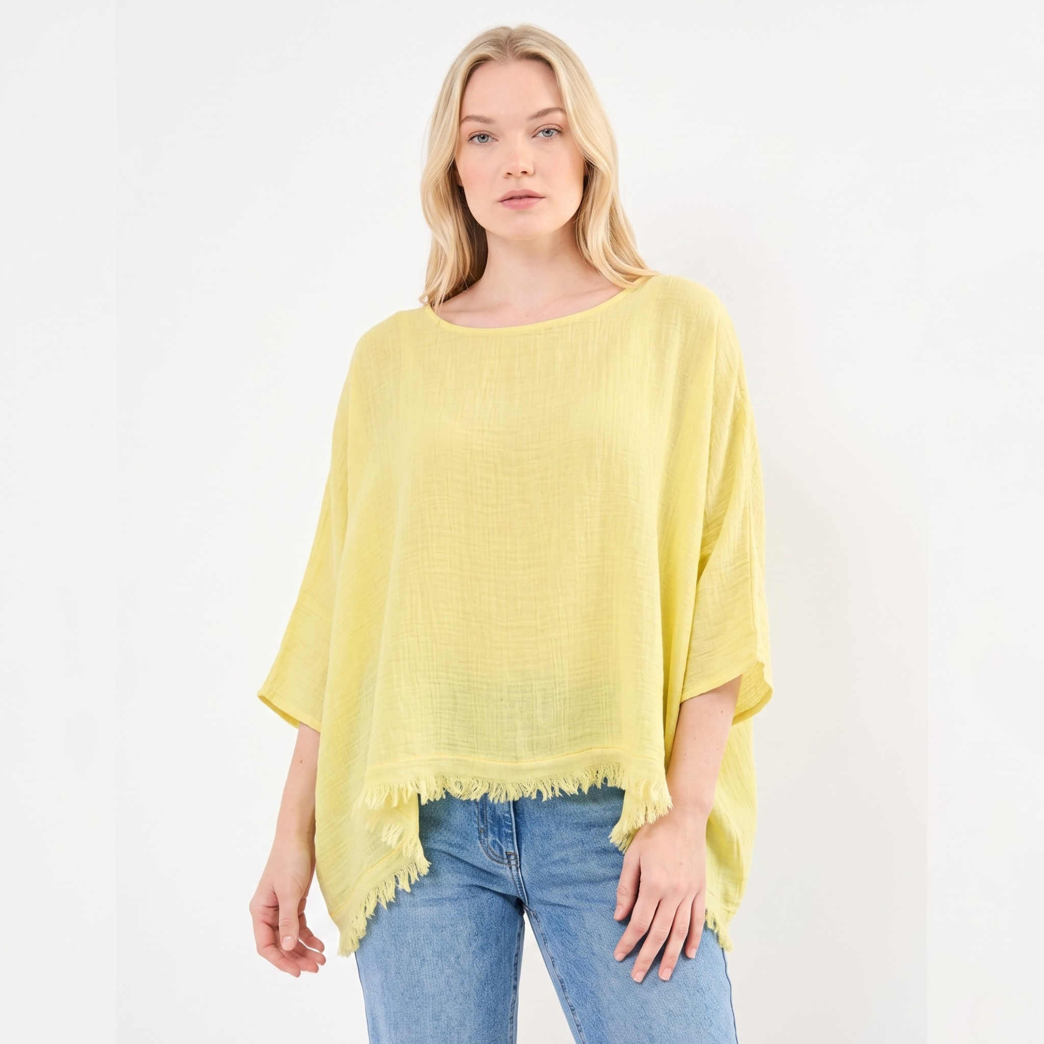 Frayed Hem Top - Made in Italy