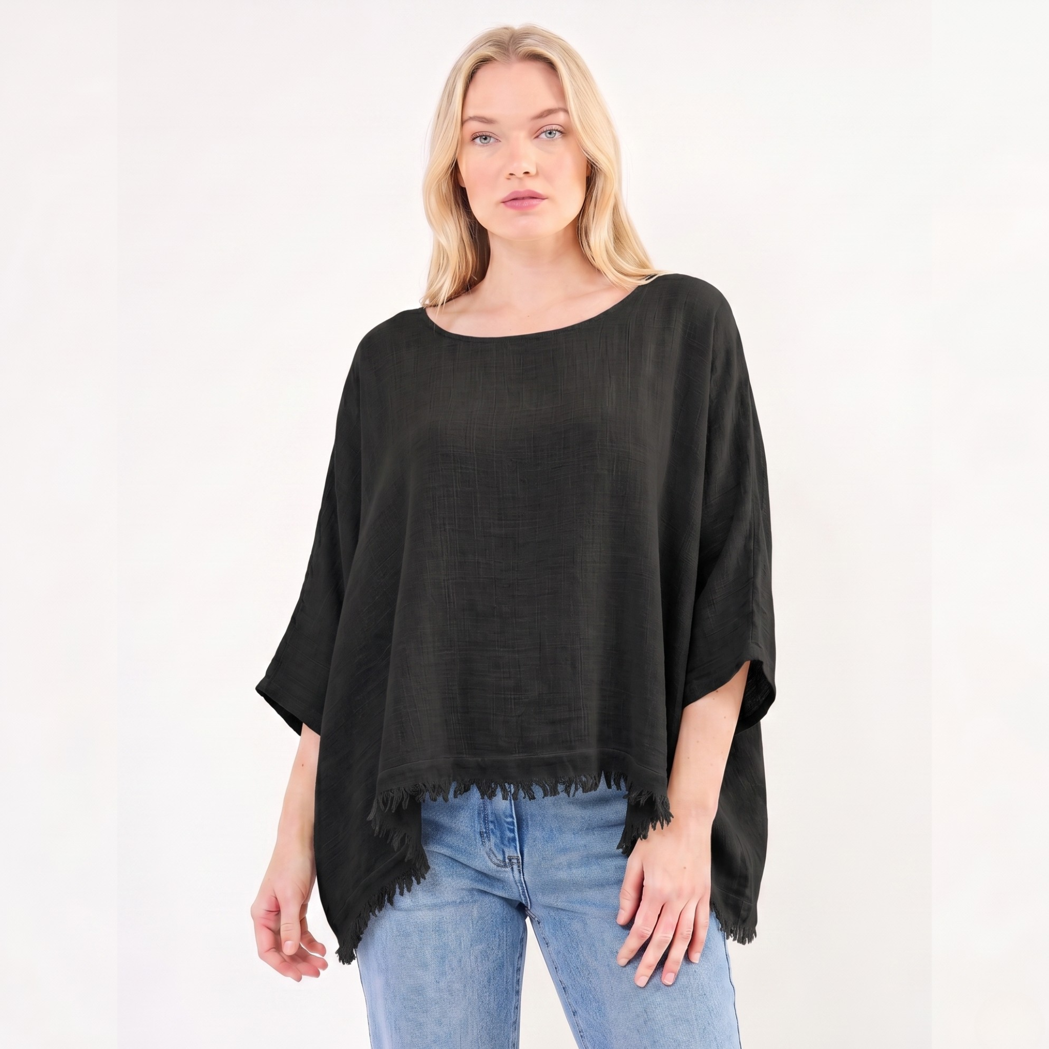 Frayed Hem Top - Made in Italy