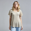 Made in Italy Women’s Textured Flutter Sleeve Top