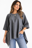 Made in Pinstripe Scuba Top