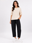 Made in Italy Ribbed Knit Short Sleeve Jumper