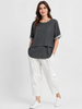 Made in Italy Pinstripe Button Front Top