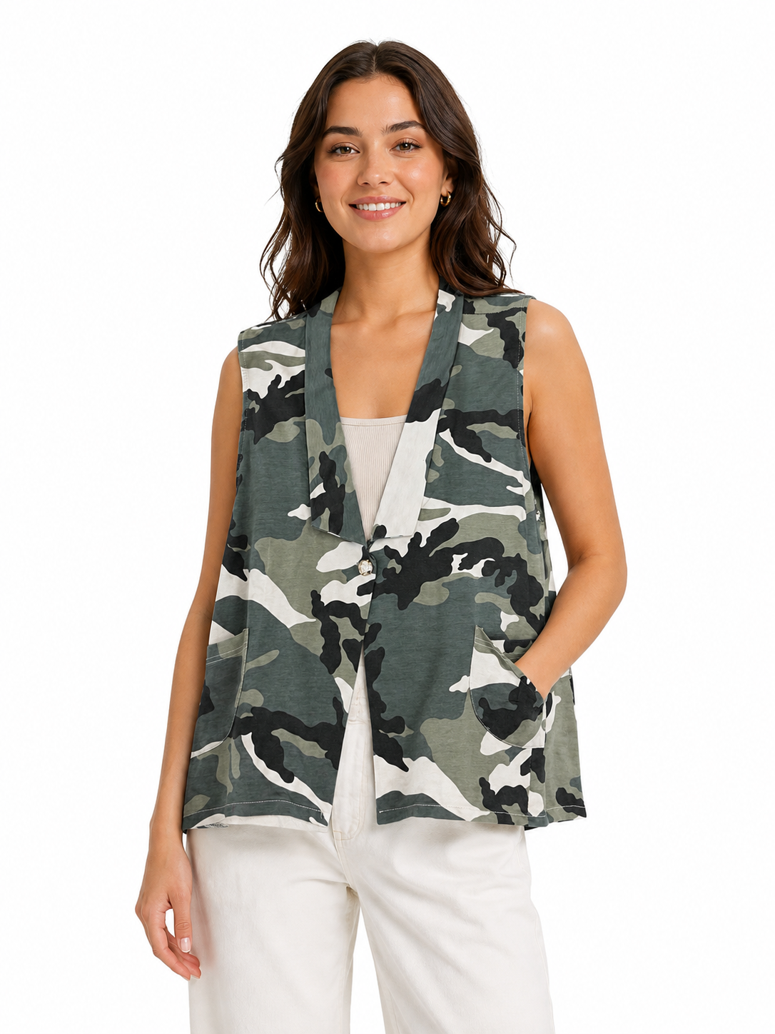 Camouflage Print waistcoat