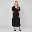 Made in Italy V-Neck Wrap Tiered Maxi Dress