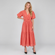 Made in Italy V-Neck Wrap Tiered Maxi Dress