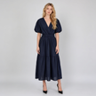 Made in Italy V-Neck Wrap Tiered Maxi Dress