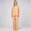 Made in Italy Printed Cotton Split Neck Top & Wide Leg Trouser Separate / Co-ord Set