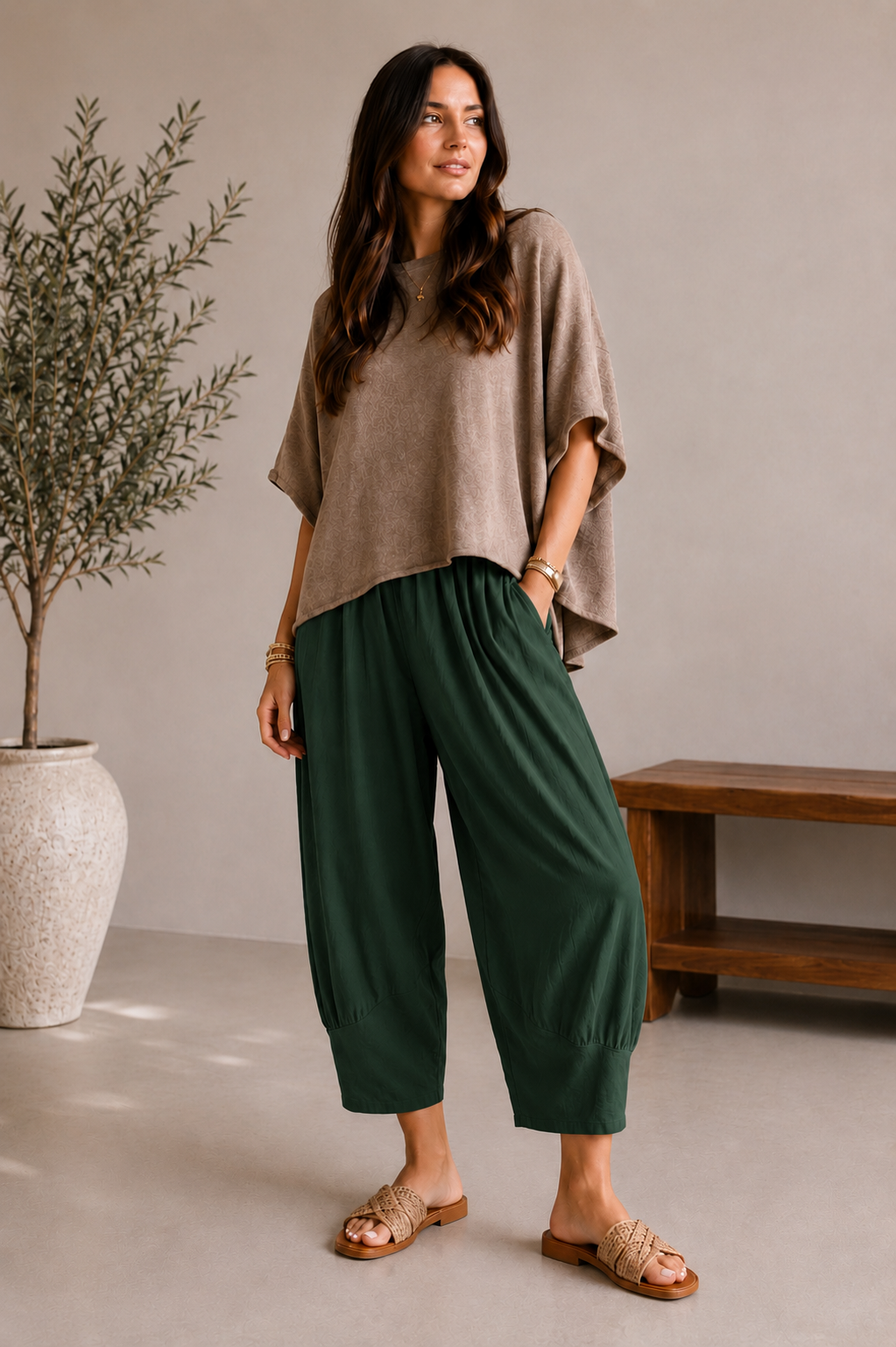 Classic Barrel Leg Trouser, Made in Italy