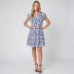 Made in Italy Ikat Print Tiered Smock Dress