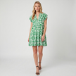 Made in Italy Ikat Print Tiered Smock Dress