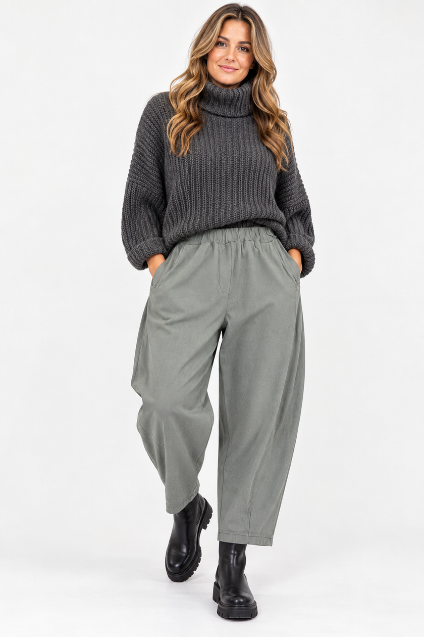 Made in Italy Relaxed Fit Stretchy Tapered Leg Trouser