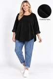 Made in Italy Scoop Hem Corduroy Top