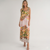 Made in Italy Riviera Scenery Silk-Feel Maxi Dress