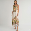 Made in Italy Riviera Scenery Silk-Feel Maxi Dress