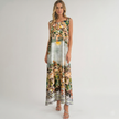 Made in Italy Riviera Scenery Silk-Feel Maxi Dress
