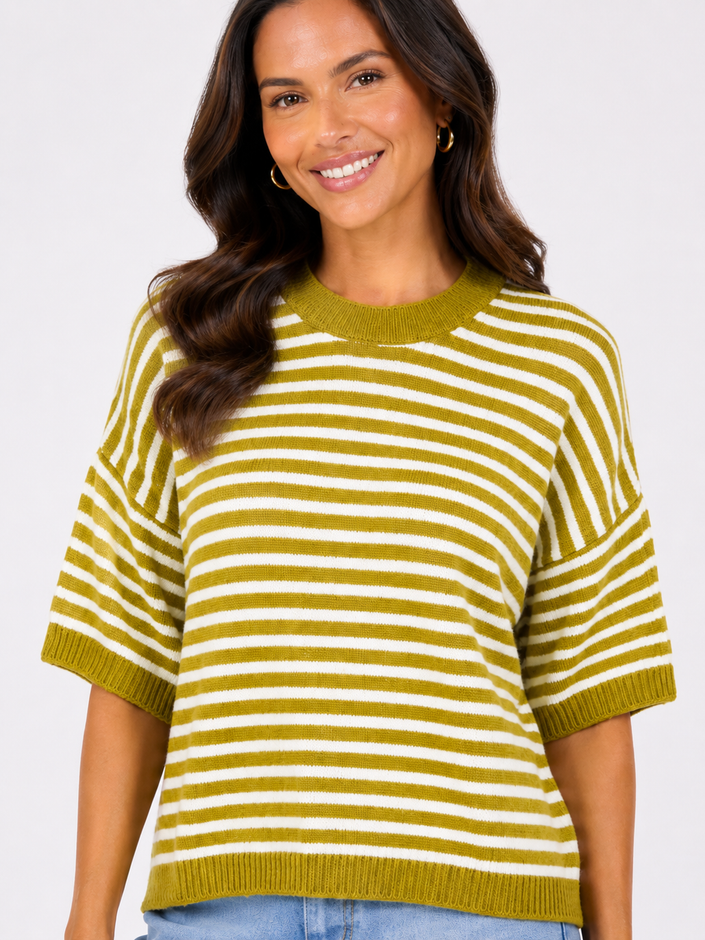 Made in Italy Short Sleeve Stripe Jumper