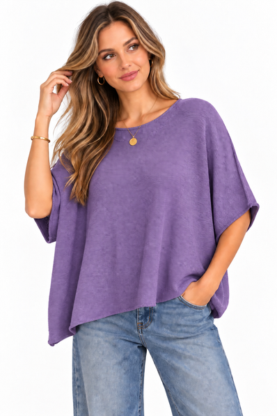 Made in Italy Relaxed Short Sleeve Knit