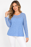 Made in Italy Textured Lace Layering Top
