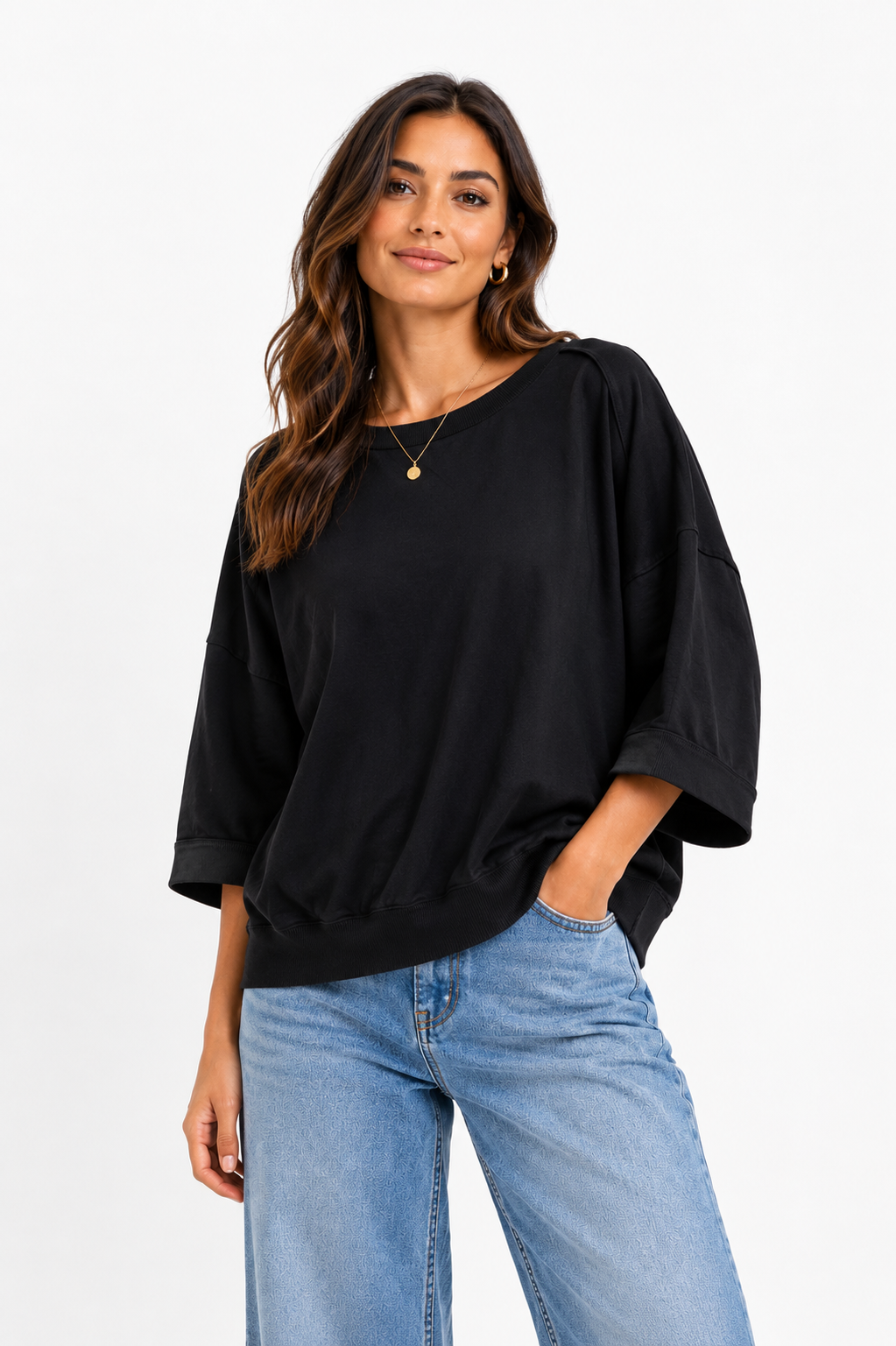 Made in Italy Short Sleeve Sweatshirt Top