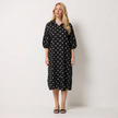 Made in Italy Polka Dot Button-Down Shirt Dress