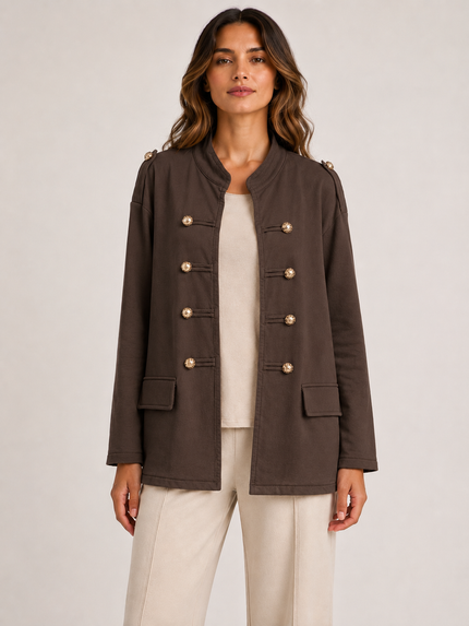 Military Button Jacket -Made in Italy